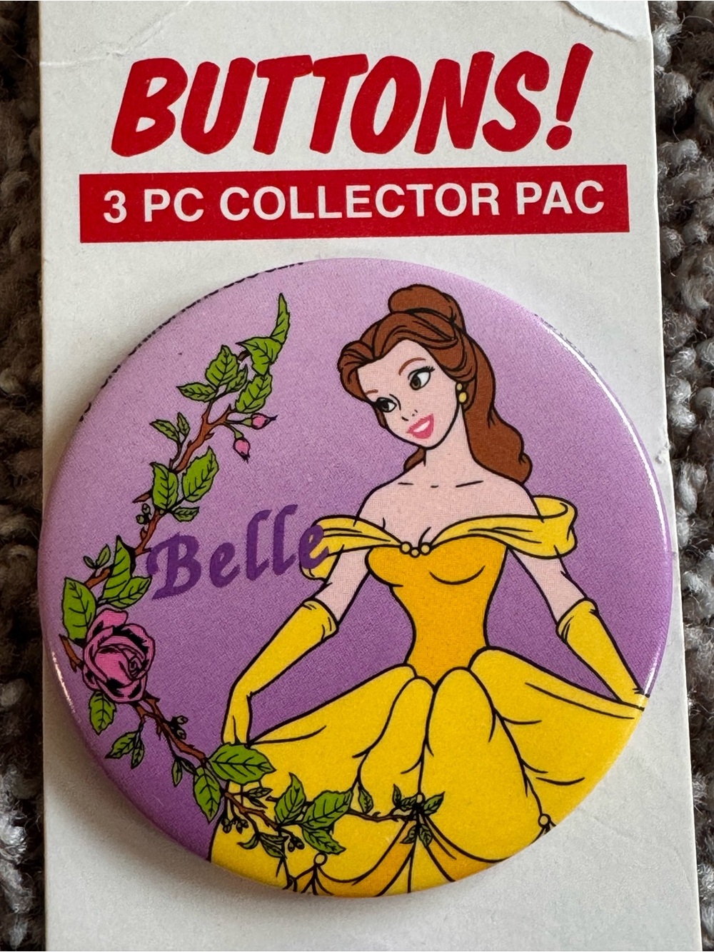 Vintage Beauty & The Beast Pin Buttons Set Belle Beast Disney Y2K Toys R Us - Picture 2 of 8